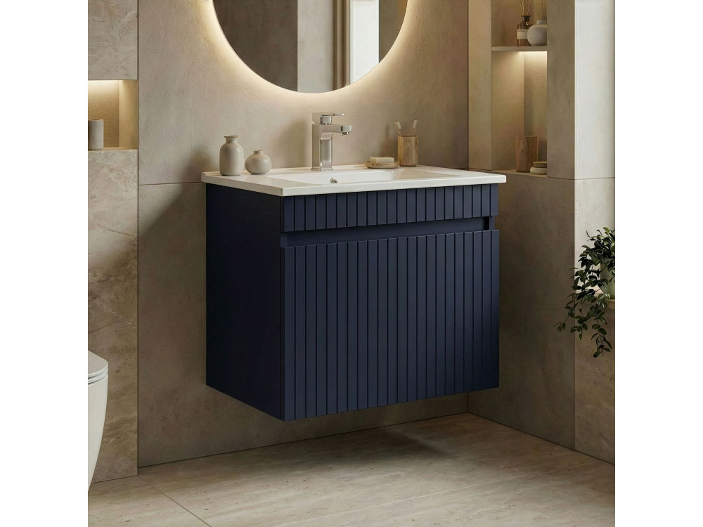 Móvel para lavatório «Tivoli 65» - 65 x 45 x 57 cm - Azul-marinho mate