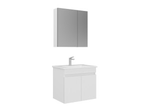 Conjunto de móvel de lavatório com espelho (2 peças) «Tivoli 65» - 65 x 45 x 57 cm - Branco mate