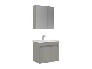 Conjunto de móvel com lavatório e espelho (2 peças) «Tivoli 65» - 65 x 45 x 57 cm - Cashmere mate
