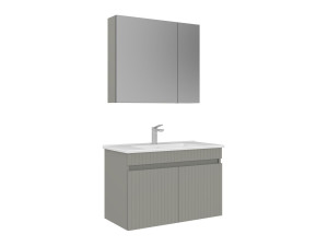 Conjunto de móvel com lavatório e espelho (2 peças) «Tivoli 85» - 85 x 45 x 57 cm - Cashmere mate
