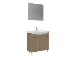 Conjunto de móvel com lavatório e espelho (2 peças) «Purus 80» - 80 x 50 x 83 cm - Carvalho