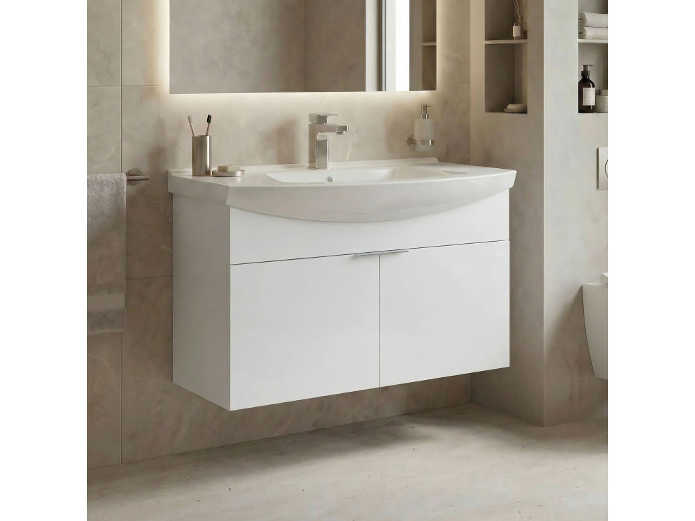 Móvel para lavatório «Purus 80» - 80 x 50 x 58 cm - Branco