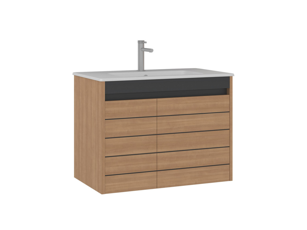 Móvel para lavatório «Ricato 80» - 81 x 47 x 62 cm - Nogueira