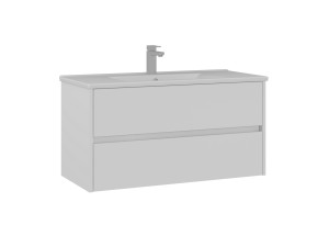 Móvel para lavatório «Side 100 v3» - 100 x 45 x 52 cm - Branco mate