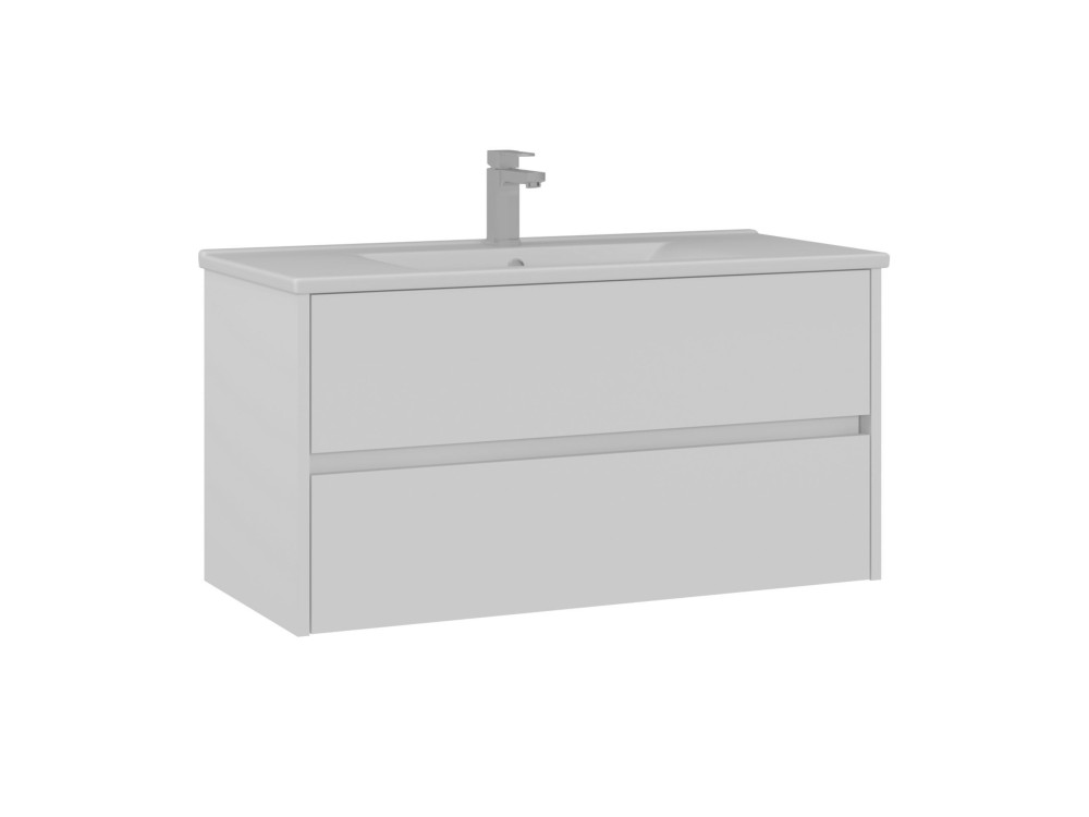 Móvel para lavatório «Side 100 v3» - 100 x 45 x 52 cm - Branco mate
