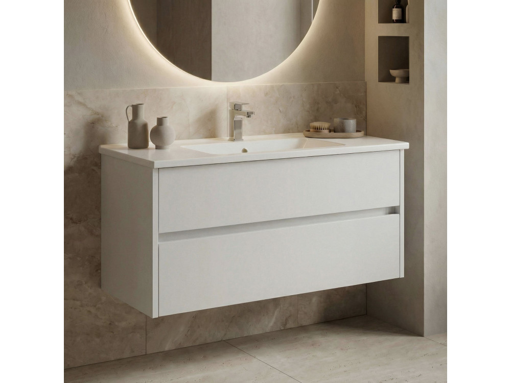 Móvel para lavatório «Side 100 v3» - 100 x 45 x 52 cm - Branco mate