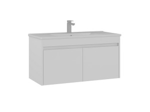 Móvel para lavatório «Side 100 v3» - 100 x 45 x 52 cm - Branco mate