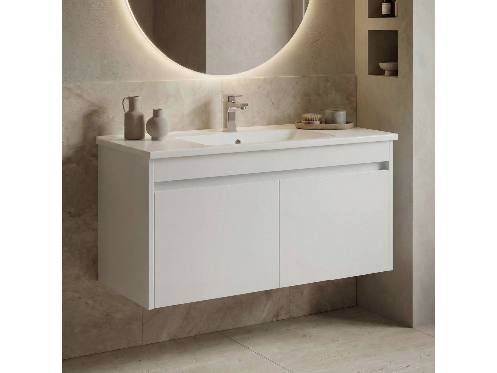 Móvel para lavatório «Side 100 v3» - 100 x 45 x 52 cm - Branco mate