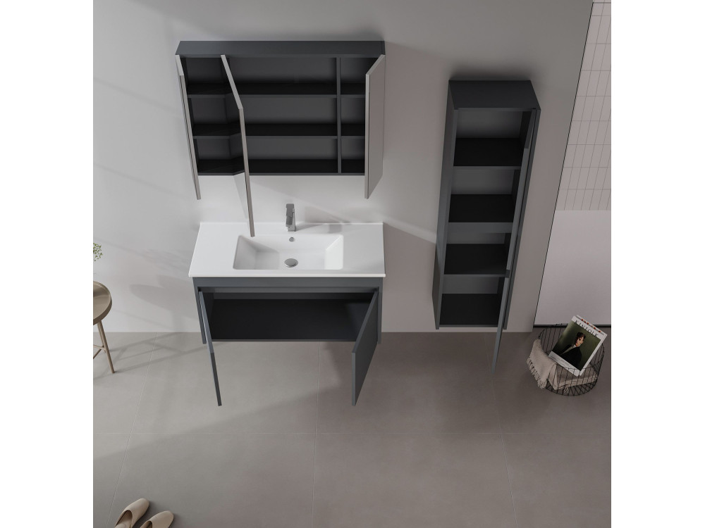 Móvel para lavatório «Side 100 v3» - 100 x 45 x 52 cm - Antracite mate