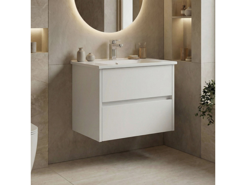Móvel para lavatório «Side 65 v2» - 65 x 45 x 52 cm - Branco mate