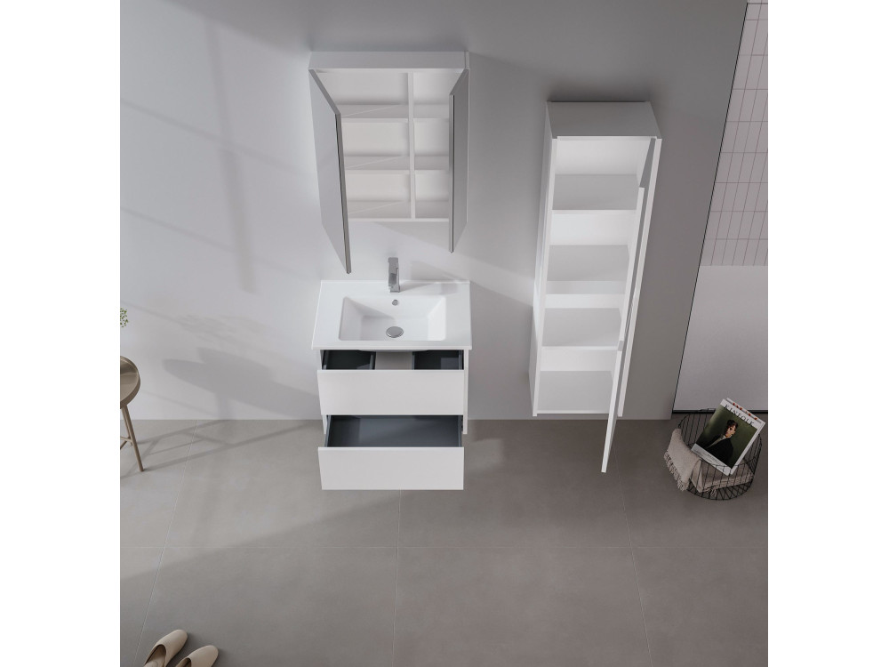 Móvel para lavatório «Side 65 v2» - 65 x 45 x 52 cm - Branco mate