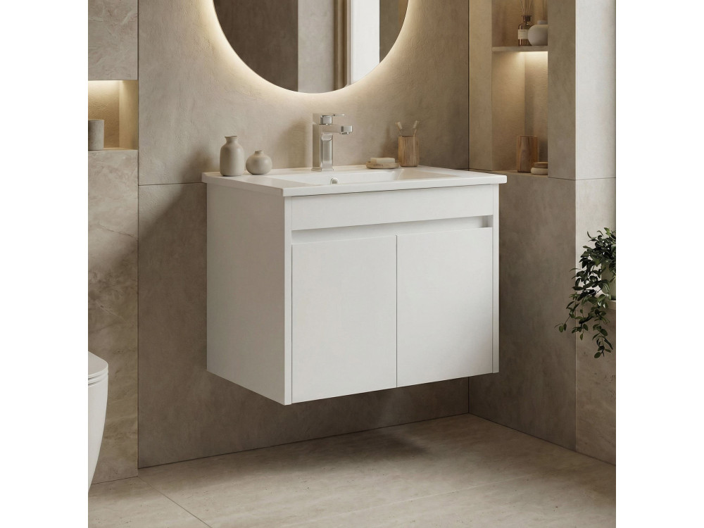 Móvel para lavatório «Side 65 v2» - 65 x 45 x 52 cm - Branco mate