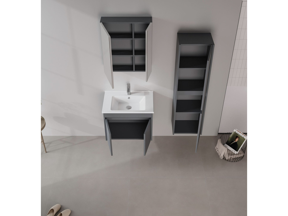 Móvel para lavatório «Side 65 v2» - 65 x 45 x 52 cm - Antracite mate
