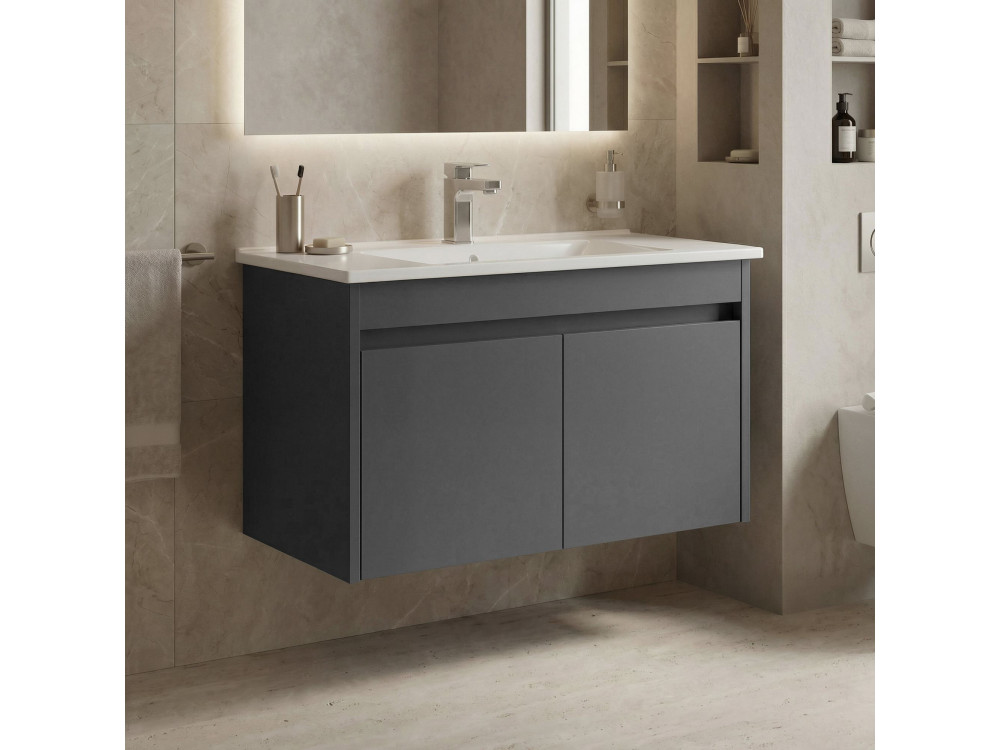 Móvel para lavatório «Side 85 v2» - 85 x 45 x 52 cm - Antracite mate