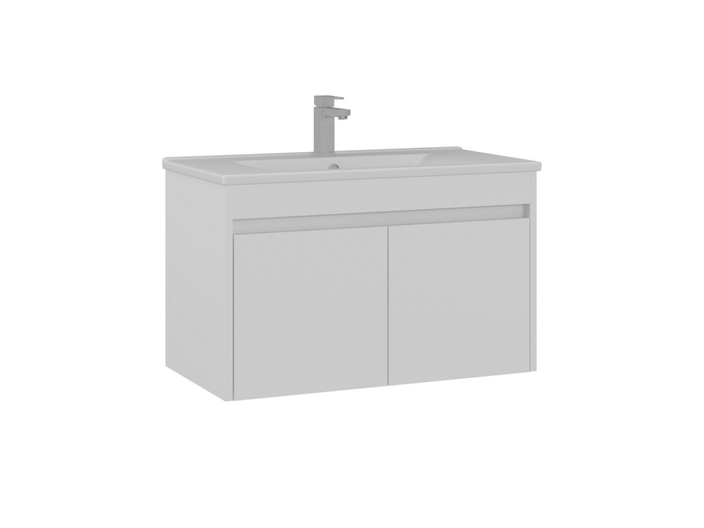 Móvel para lavatório «Side 85 v2» - 85 x 45 x 52 cm - Branco mate