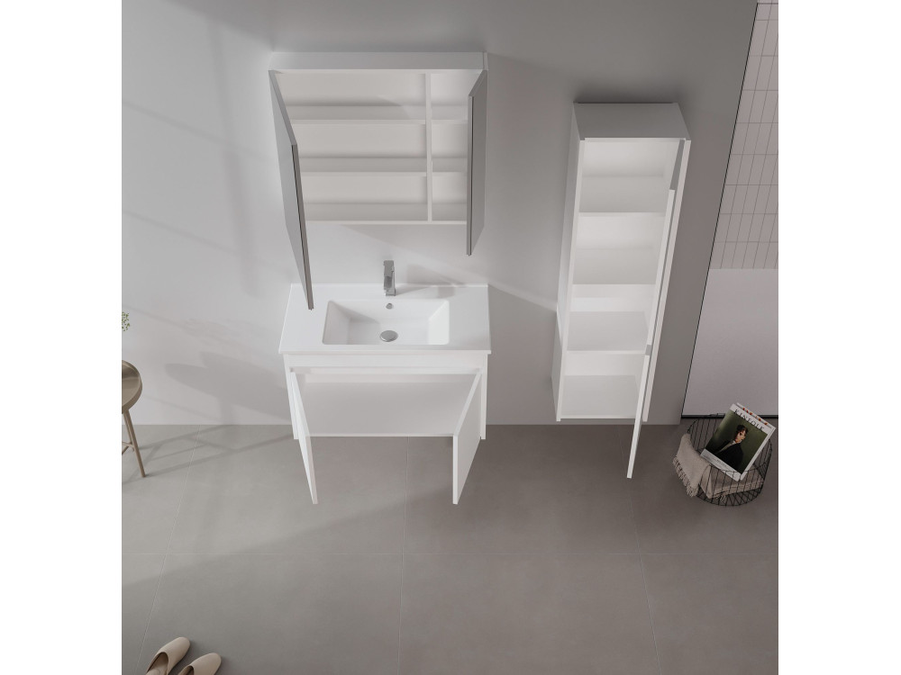 Móvel para lavatório «Side 85 v2» - 85 x 45 x 52 cm - Branco mate