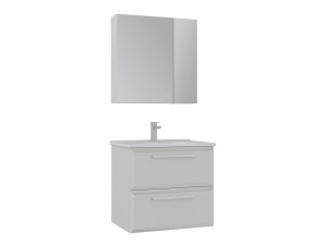 Conjunto de móvel de lavatório com espelho (2 peças) «Nuvola 65 v2» - 65 x 50 x 62 cm - Cashmere