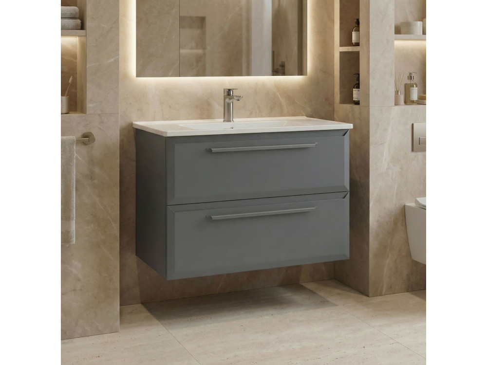 Móvel para lavatório «Nuvola 80 v2» - 80 x 50 x 62 cm - Cinza