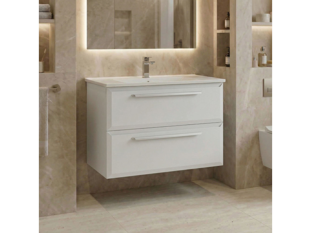 Móvel para lavatório «Nuvola 80 v2» - 80 x 50 x 62 cm - Branco