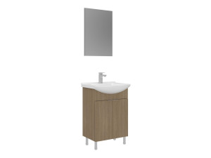 Conjunto de móvel de lavatório com espelho (2 peças) «Purus 55» - 55 x 2 x 83 cm - Carvalho