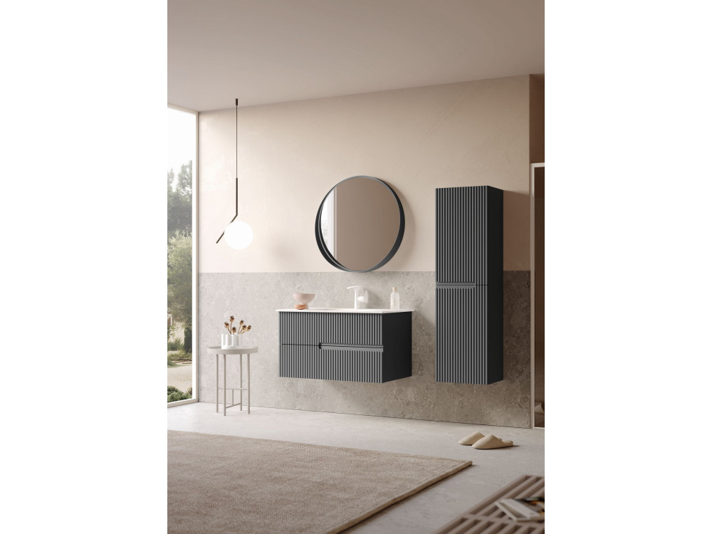 Móvel para lavatório «Moonlight 90 v2» - 91 x 51 x 51 cm - Antracite mate