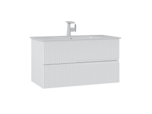 Móvel para lavatório «Moonlight 90 v2» - 91 x 51 x 51 cm - Branco mate