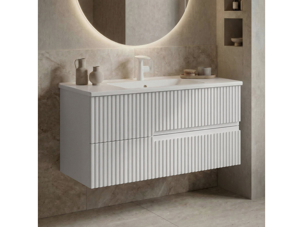 Móvel para lavatório «Moonlight 90 v2» - 91 x 51 x 51 cm - Branco mate
