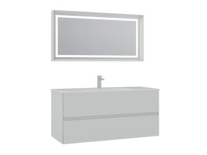 Conjunto de móvel de lavatório com espelho (2 peças) «Nest 121 v2» - 121 x 51 x 55 cm - Cashmere mate