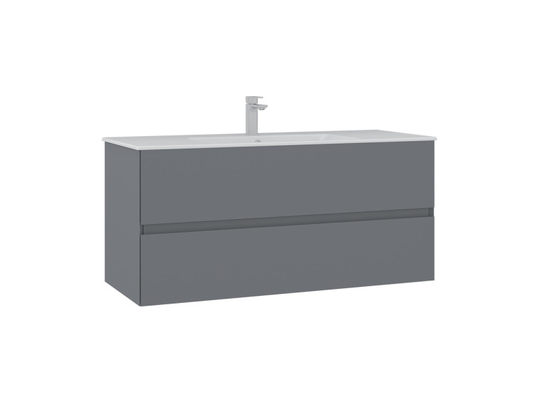 Móvel para lavatório «Nest 121 v2» - 121 x 51 x 55 cm - Cinza mate