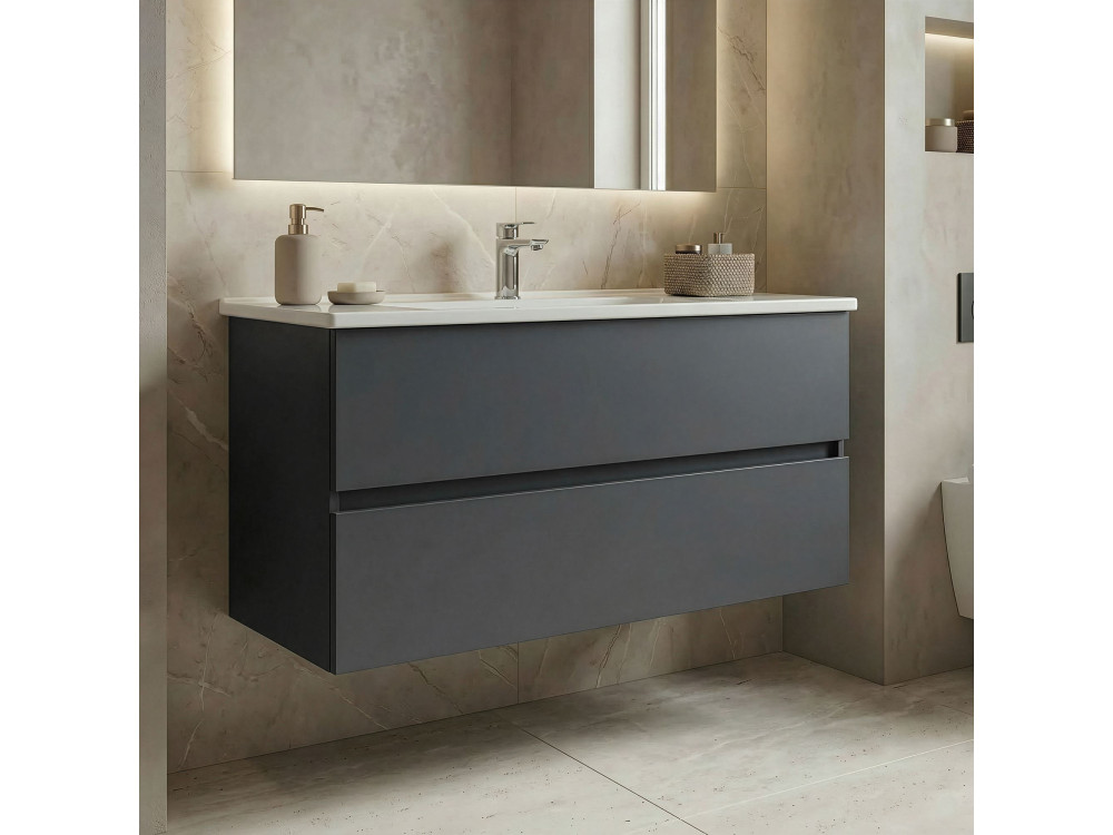 Móvel para lavatório «Nest 121 v2» - 121 x 51 x 55 cm - Antracite mate