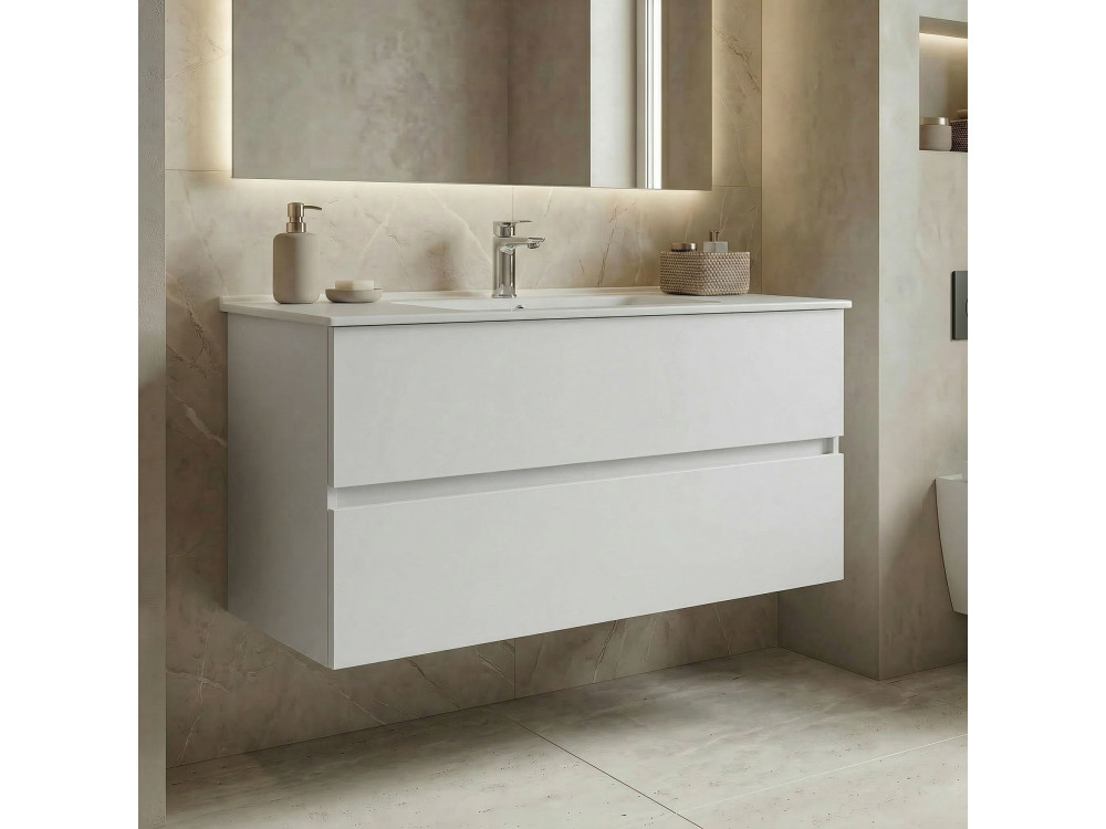 Móvel para lavatório «Nest 121 v2» - 121 x 51 x 55 cm - Branco mate