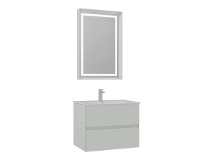 Conjunto de móvel de lavatório com espelho (2 peças) «Nest 71 v2» - 71 x 51 x 55 cm - Cashmere mate