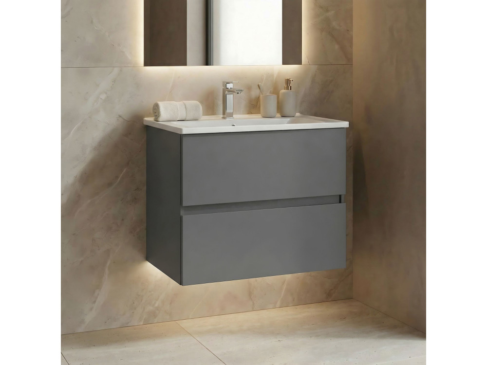Móvel para lavatório «Nest 71 v2» - 71 x 51 x 55 cm - Cinza mate