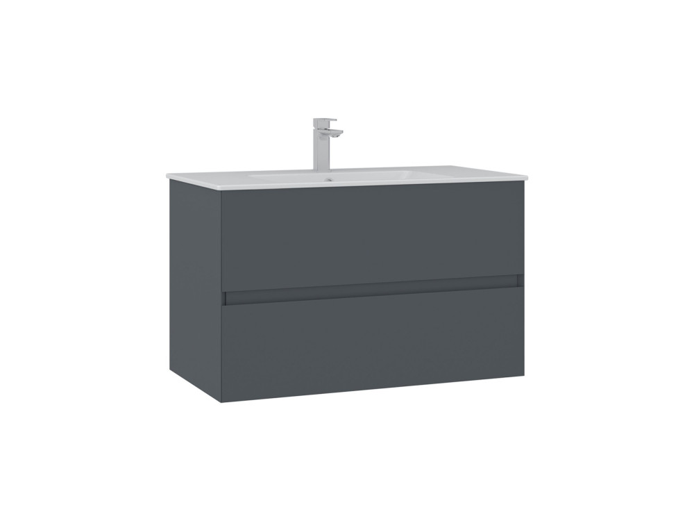 Móvel para lavatório «Nest 91 v2» - 91 x 51 x 55 cm - Antracite mate