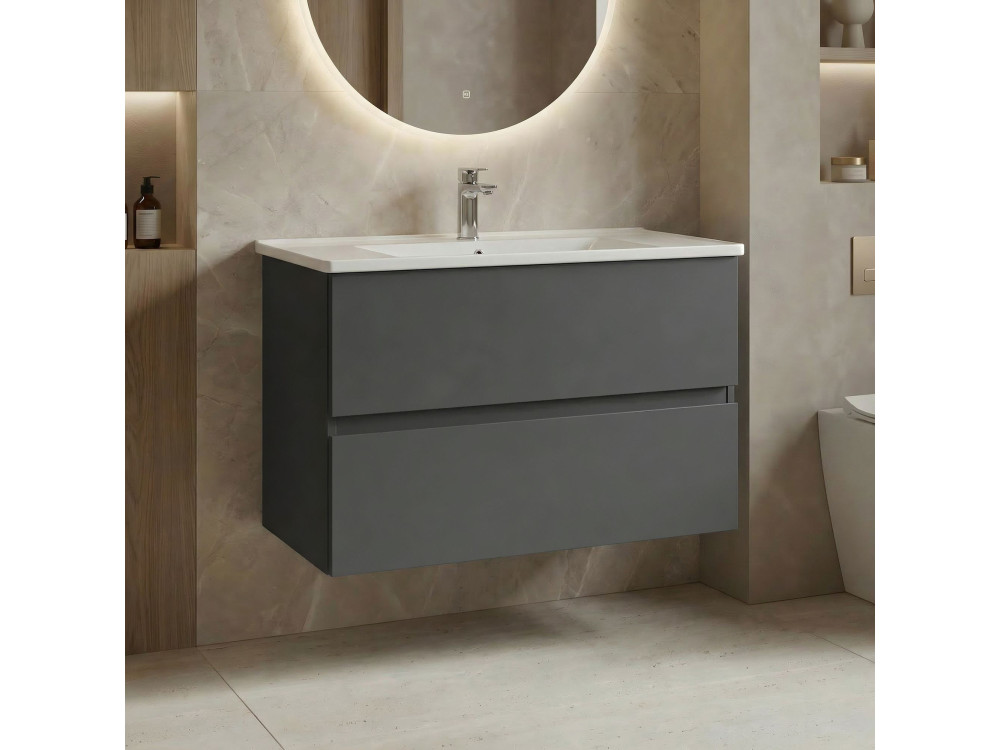 Móvel para lavatório «Nest 91 v2» - 91 x 51 x 55 cm - Antracite mate