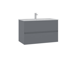 Móvel para lavatório «Nest 91 v2» - 91 x 51 x 55 cm - Cinza mate
