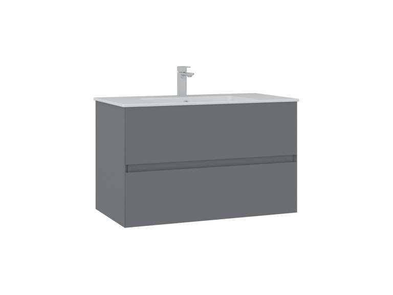 Móvel para lavatório «Nest 91 v2» - 91 x 51 x 55 cm - Cinza mate