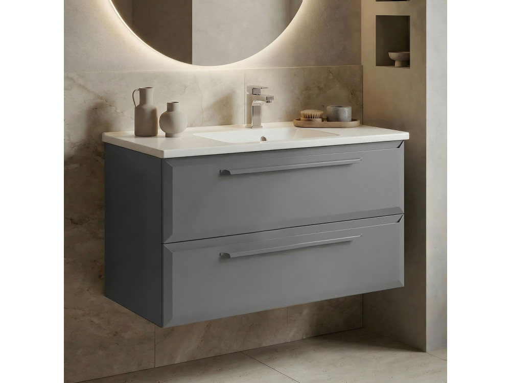 Móvel de lavatório «Nuvola 100 v2» - 100 x 50 x 62 cm - Cinza