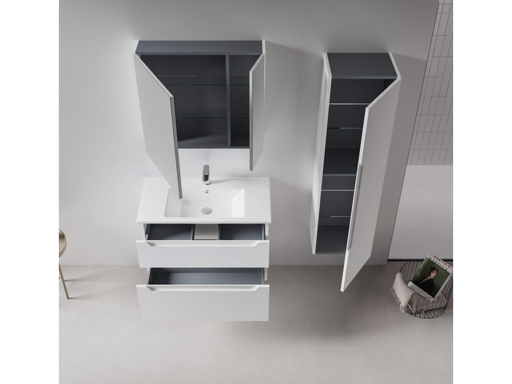 Móvel para lavatório «Messina 85 v2» - 85 x 45 x 55 cm - Branco mate