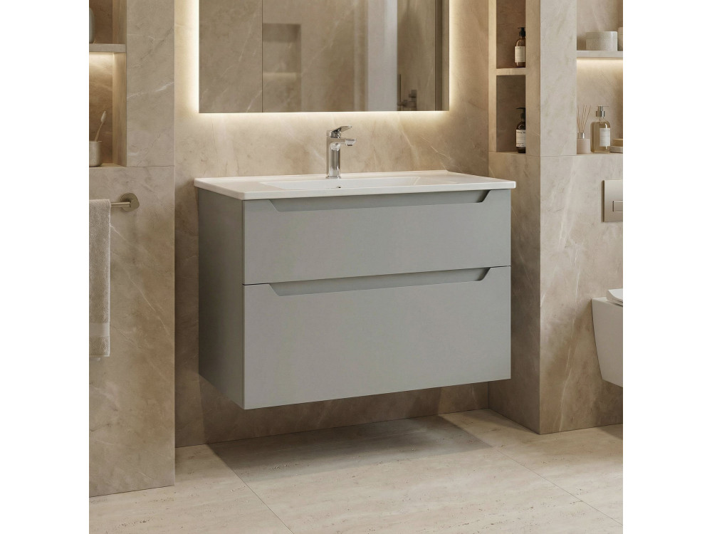 Móvel para lavatório «Messina 85 v2» - 85 x 45 x 55 cm - Matte Cashmere