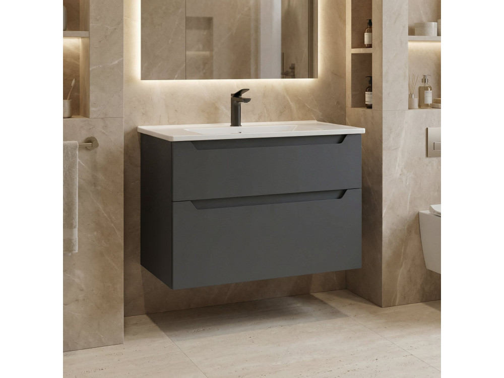 Móvel para lavatório «Messina 85 v2» - 85 x 45 x 55 cm - Antracite mate