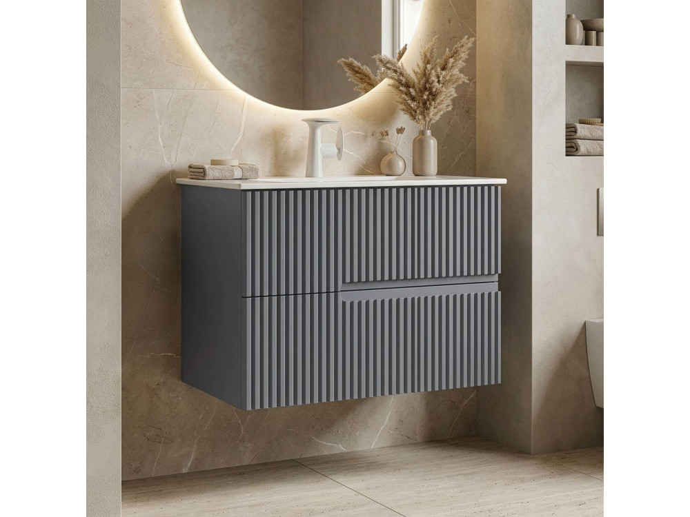 Móvel para lavatório «Moonlight 70 v2» - 71 x 51 x 51 cm - Cinza mate