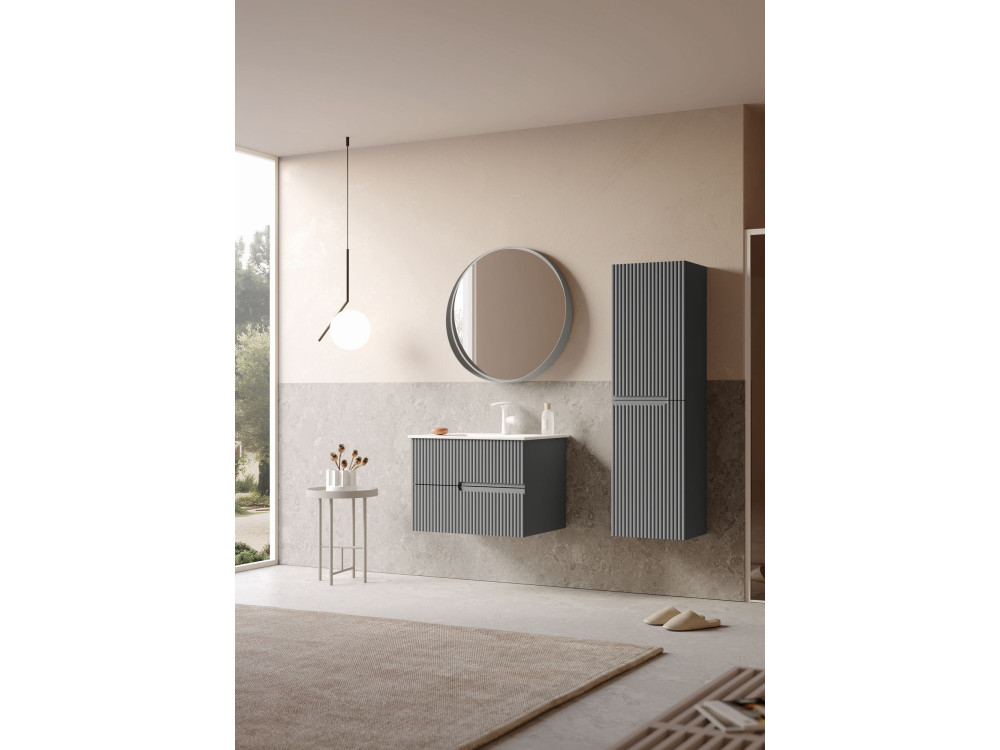 Móvel para lavatório «Moonlight 70 v2» - 71 x 51 x 51 cm - Cinza mate