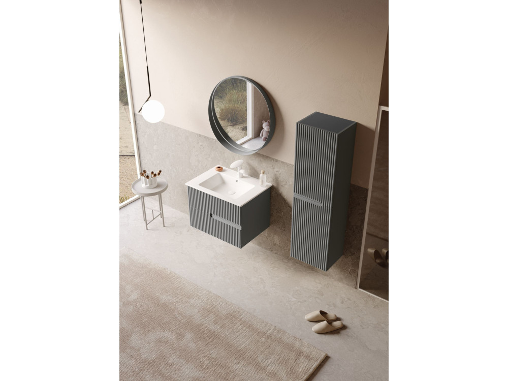 Móvel para lavatório «Moonlight 70 v2» - 71 x 51 x 51 cm - Cinza mate