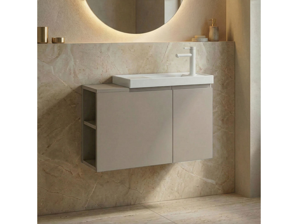 Móvel para lavatório «Ferla 80» - 80 x 22 x 45 cm - Matte Mink
