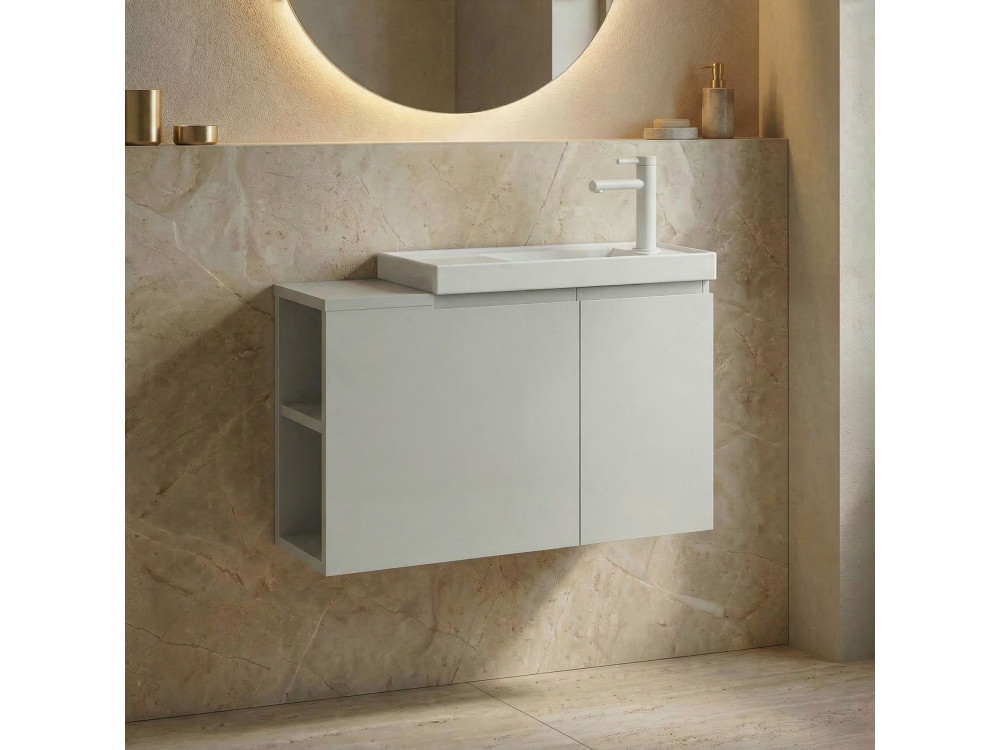 Móvel para lavatório «Ferla 80» - 80 x 22 x 45 cm - Matte Cashmere