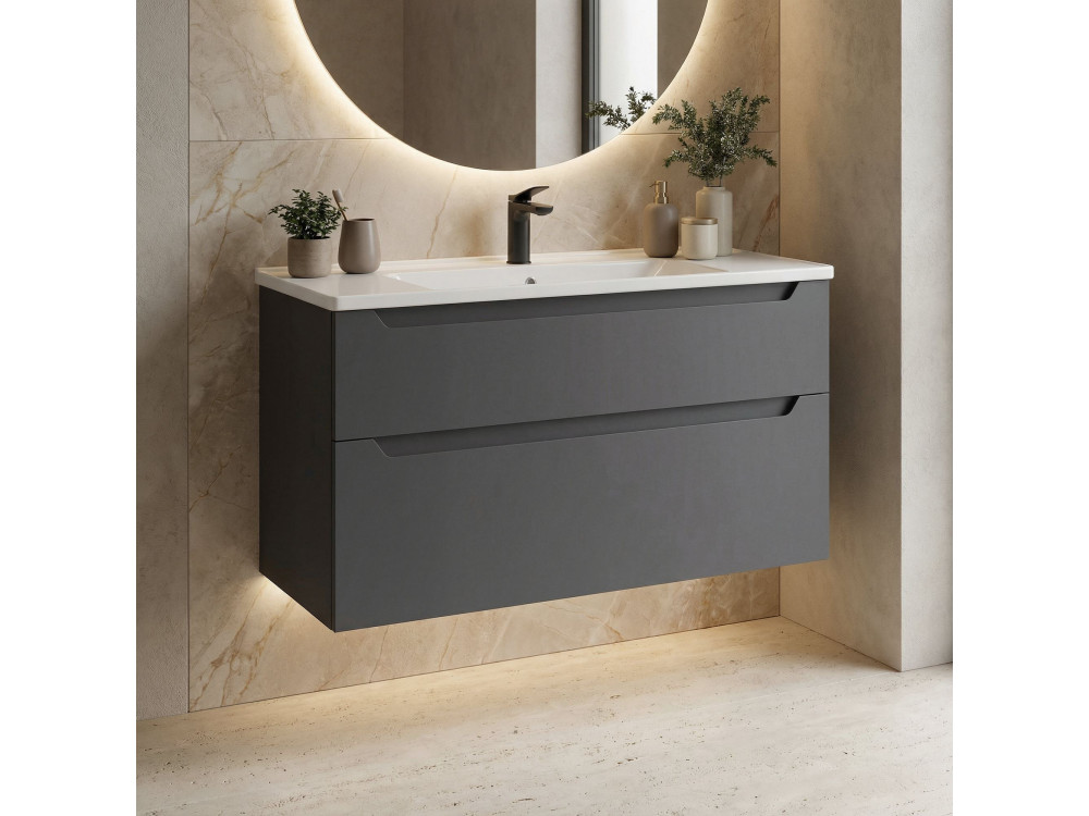 Móvel para lavatório «Messina 100 v2» - 100 x 45 x 55 cm - Antracite mate