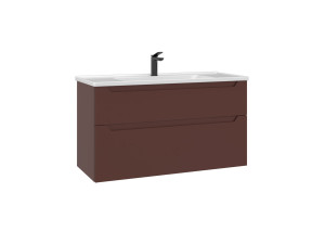 Móvel para lavatório «Messina 100 v2» - 100 x 45 x 55 cm - Vermelho mate