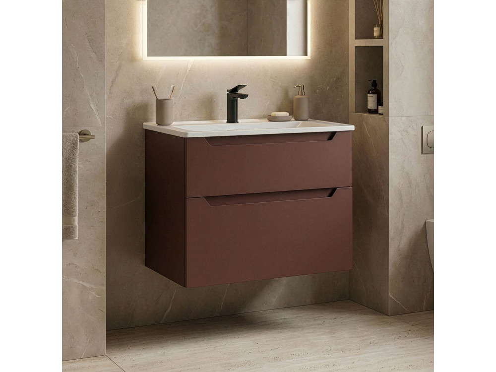 Móvel para lavatório «Messina 65 v2» - 65 x 45 x 55 cm - Vermelho mate