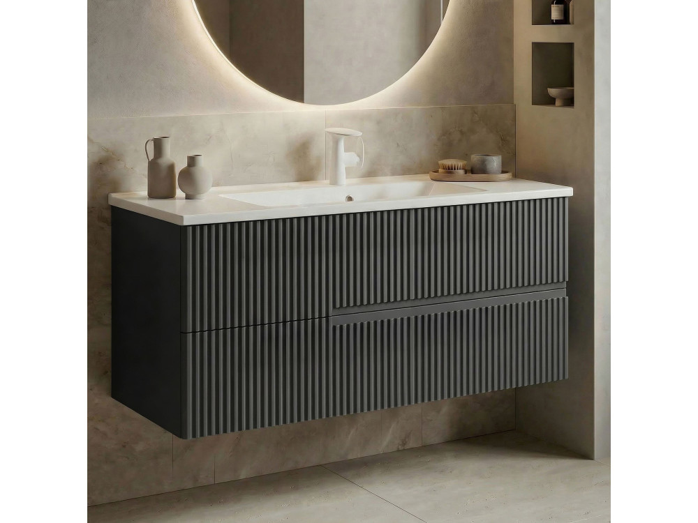 Móvel de lavatório «Moonlight 120» - 121 x 51 x 51 cm - Antracite mate